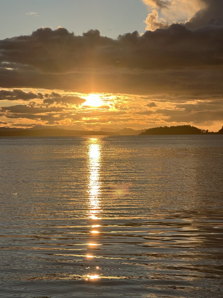 Sunset on Our First Sail, Sceptre 41 Sailboat