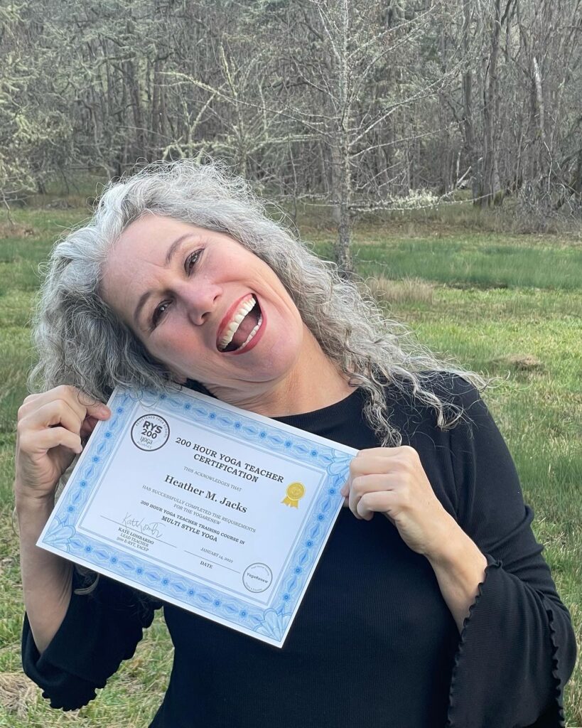 Woman with Yoga Certificate