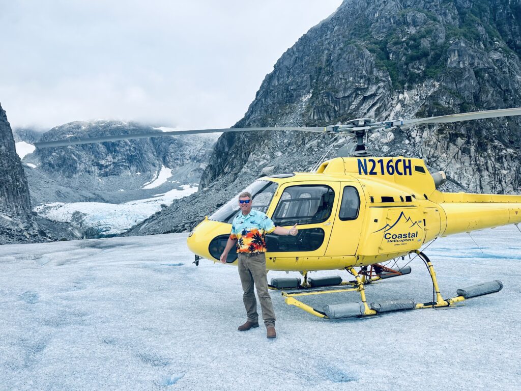 A Man and a Helicopter in Juneau Alaska